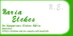 maria elekes business card